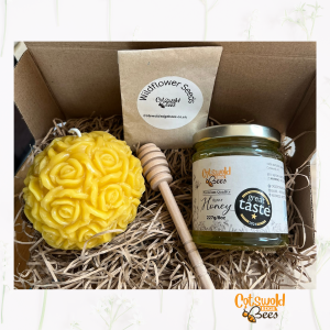 Rose Candle and Honey Gift Box